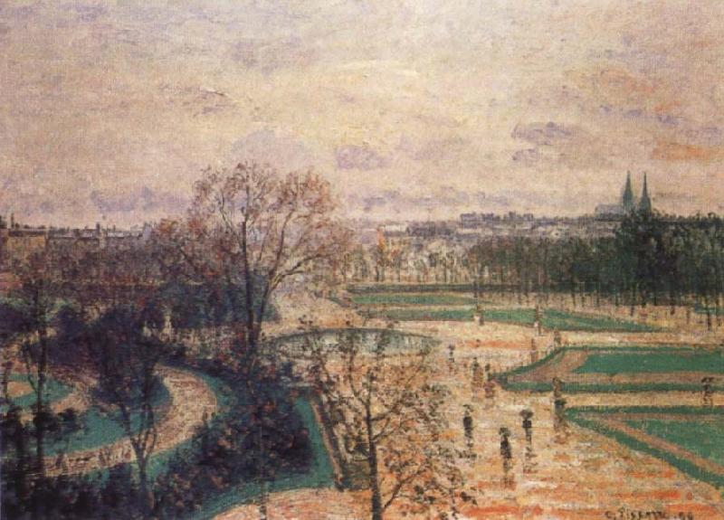 Camille Pissarro The Tuileries Gardens in Rain Sweden oil painting art